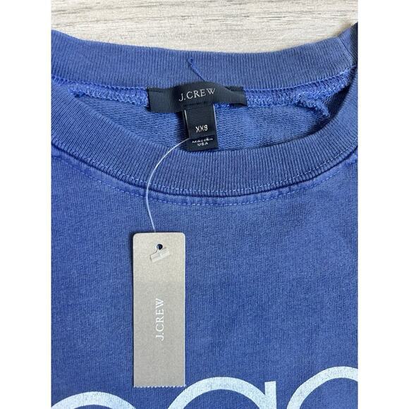 J Crew BEACH BUM Summer 2018 USA Made Raglan Blue Sweatshirt XXS NWT - Picture 2 of 4
